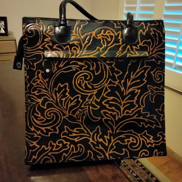 Made in India Black & Tan Leather Shoulder / Tote Bag - Picture 4 of 14